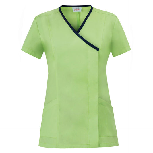 Casacca Giuliana Pistacchio Manica Corta No Stiro Casacca Donna Medicale Estetista Traspirante Tencel