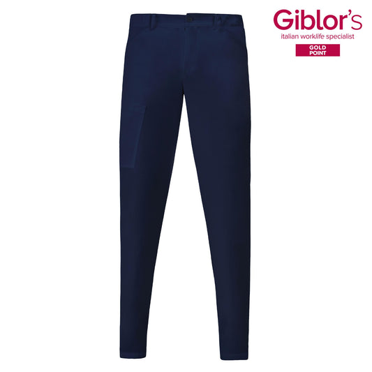 Pantalone Elia Blu Facile Stiro Pantalone Uomo Medicale Tessuto Tencel®