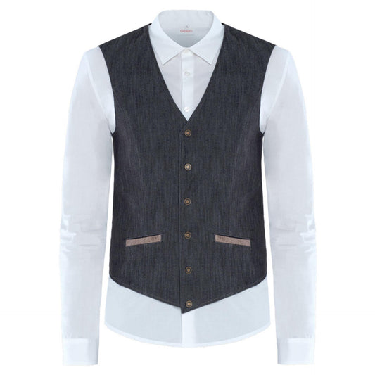 Gilet Snow Jeans Nero Gilet Uomo Cameriera Sala Reception Elasticizzato