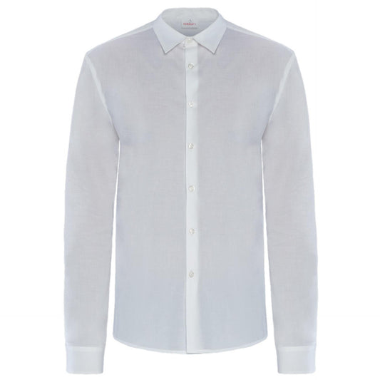 Camicia Peter Bianco Camicia Uomo Elasticizzata Manica Lunga Cameriere Barman Reception