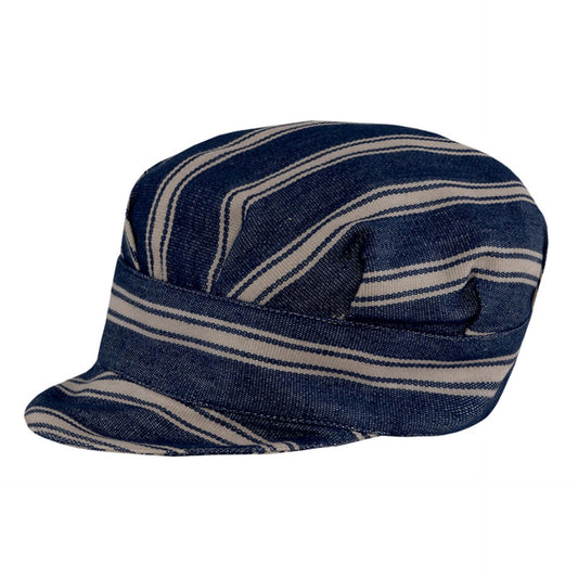 Cappello Tommy Rigato Blu Berretto con Visiera Banconiere Commessa