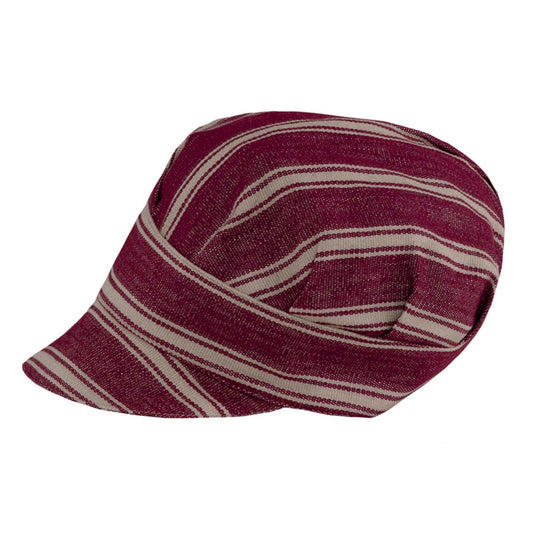 Cappello Tommy Rigato Bordeaux Berretto con Visiera Banconiere Commessa