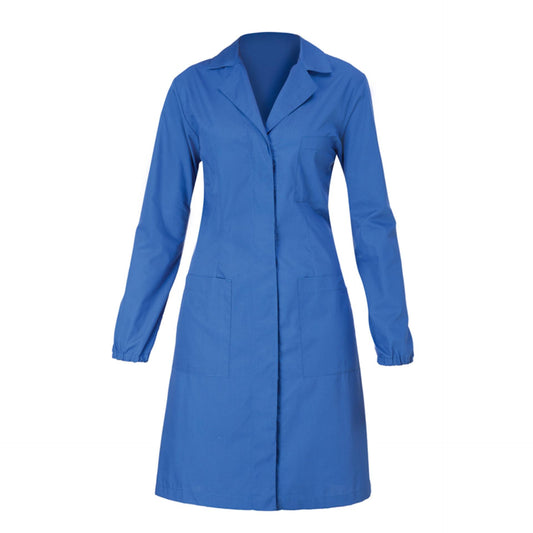 Camice Donna Siena Azzurro Avio XL Camice Uso Alimentare Camice Laboratorio Misto Cotone