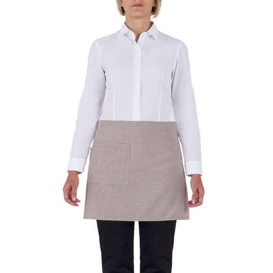 Grembiule Napoli Beige Finto Lino Grembiule Vita Corto Cameriere Cuoco