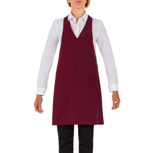 Grembiule Senna Gessato Bordeaux Grembiule Donna con Pettorina