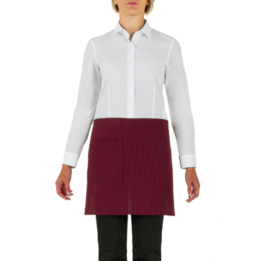 Grembiule Napoli Gessato Bordeaux Grembiule Vita Corto Cameriere