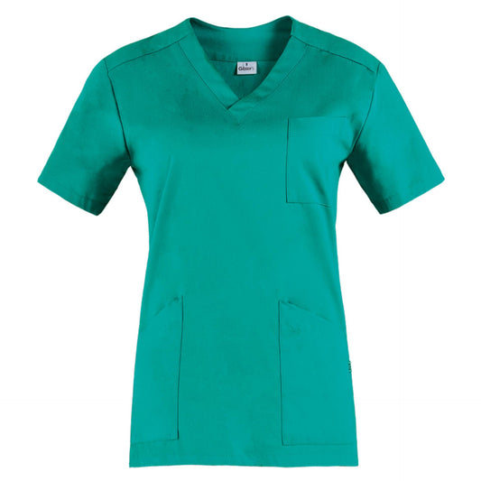 Casacca Milena Verde Collo a V Casacca Donna Infermiera Asa Oss Cotone Casacca Economica