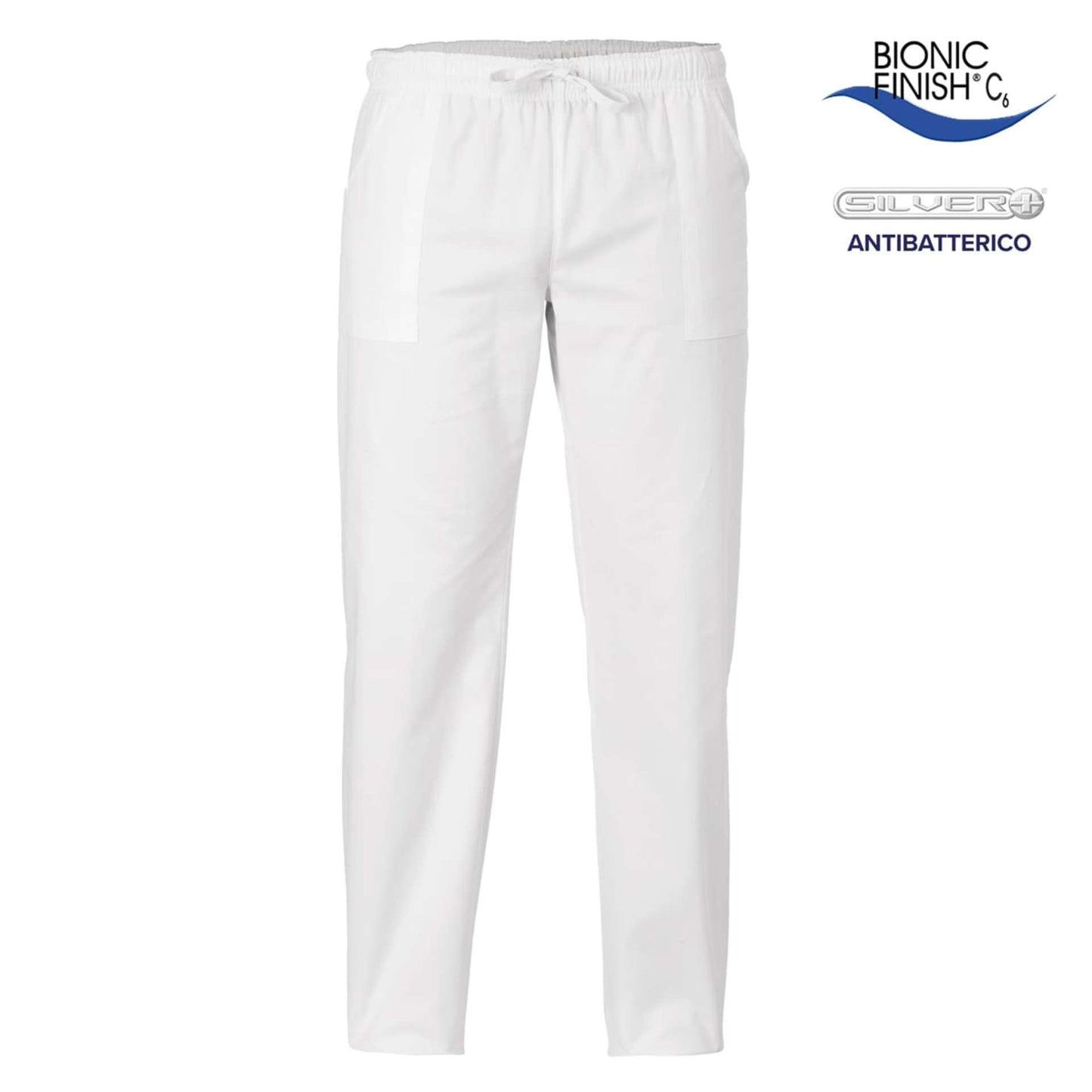Pantalone Tessuto Antibatterico Bianco No Stiro Pantalone Leggero Medicale