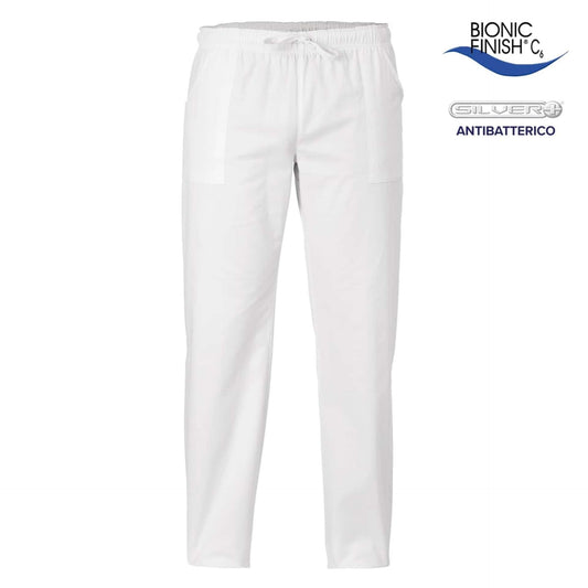Pantalone Tessuto Antibatterico Bianco No Stiro Pantalone Leggero Medicale