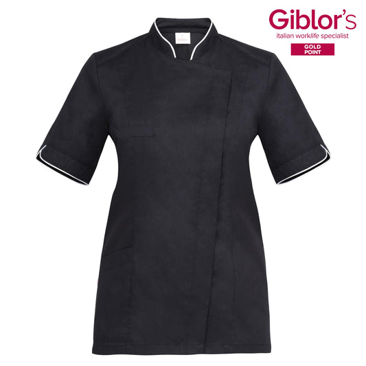 Casacca Donna Tania Manica Corta Nero Tessuto Leggero Casacca Dentista