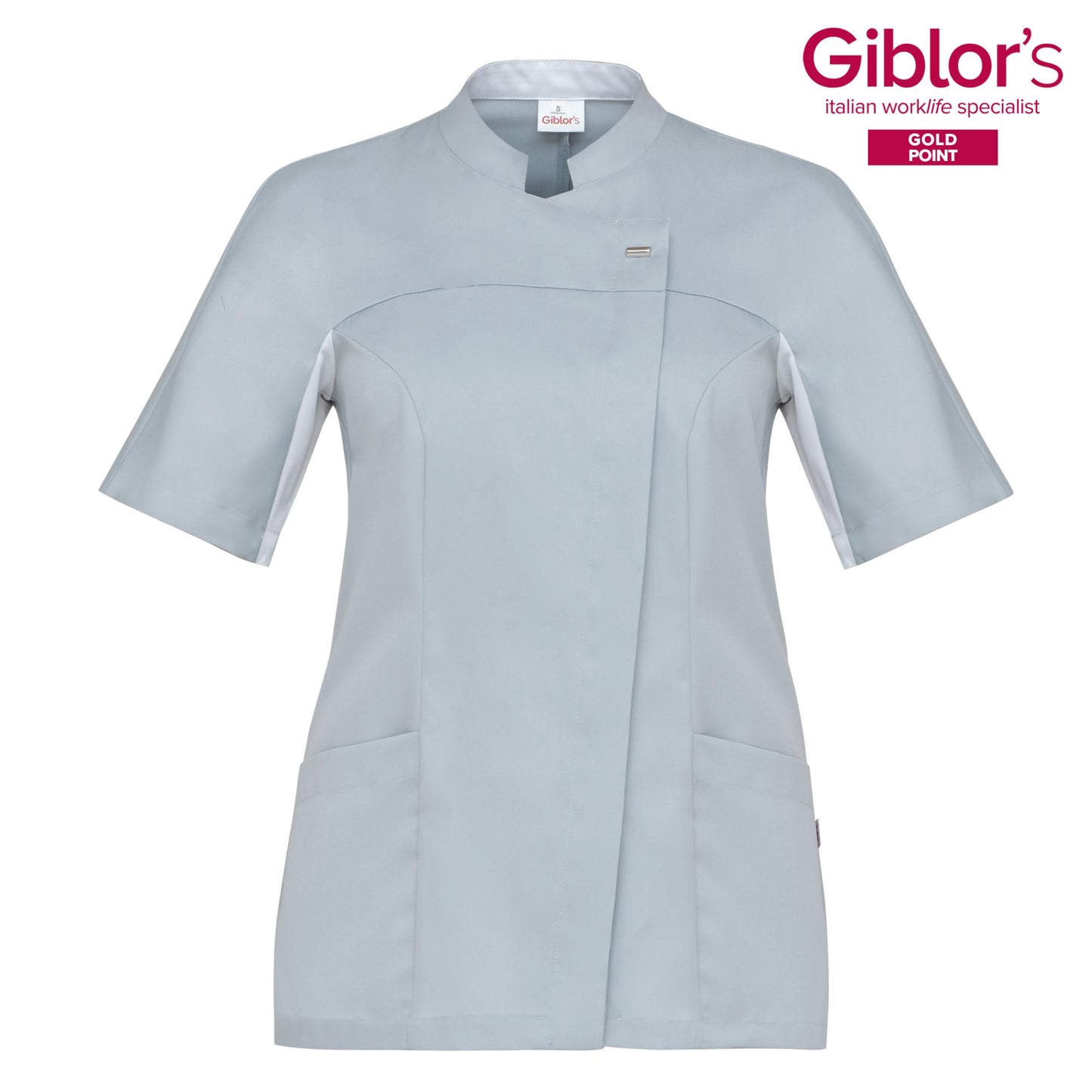 Casacca Donna Giada Grigio Manica Corta Traspirante Casacca Medicale