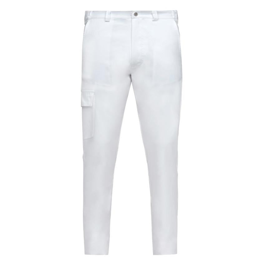 Pantalone Darko Bianco Pantalone Elasticizzato Cuoco Medico Infermiere con Tascone