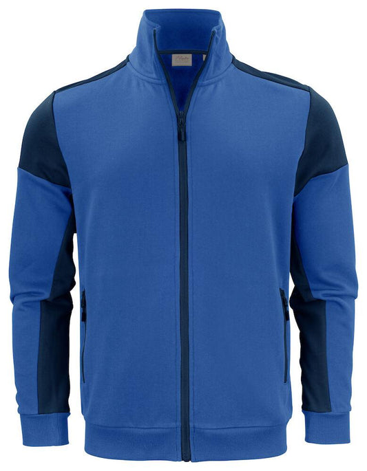 Felpa Bicolore Prime Royal Blu Felpa da Lavoro con Cerniera Misto Cotone Organico Poliestere Riciclato Ecosostenibile