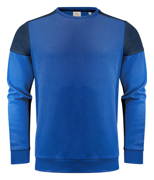 Felpa Bicolore Prime Royal Blu Felpa Girocollo Misto Cotone Organico Poliestere Riciclato Ecosostenibile