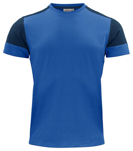 T-shirt Bicolore Prime Royal Blu Maglietta Misto Cotone Organico Poliestere Riciclato Ecosostenibile