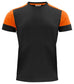 T-shirt Bicolore Prime Nero Arancio Maglietta Misto Cotone Organico Poliestere Riciclato Ecosostenibile