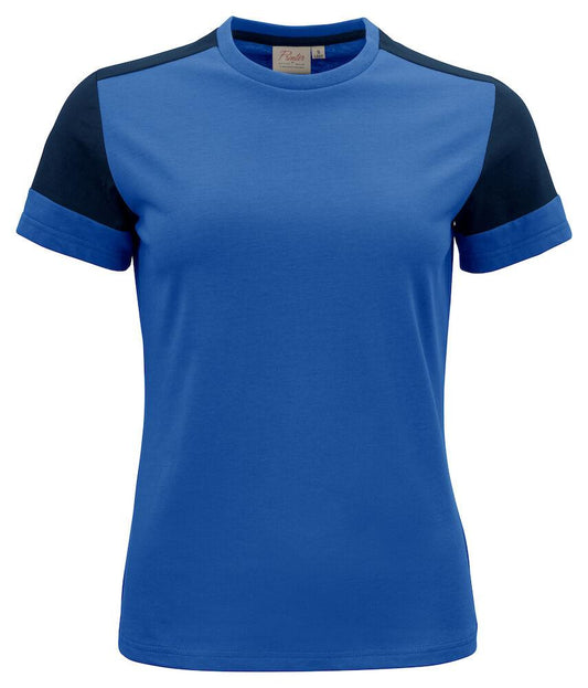 T-shirt Bicolore Prime Royal Blu Maglietta Donna Misto Cotone Organico Poliestere Riciclato Ecosostenibile