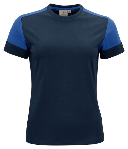 T-shirt Bicolore Prime Blu Royal Maglietta Donna Misto Cotone Organico Poliestere Riciclato Ecosostenibile