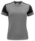 T-shirt Bicolore Prime Grigio Nero Maglietta Donna Misto Cotone Organico Poliestere Riciclato Ecosostenibile