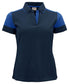 Polo Bicolore Prime Blu Royal Maglietta Donna Misto Cotone Organico Poliestere Riciclato Ecosostenibile