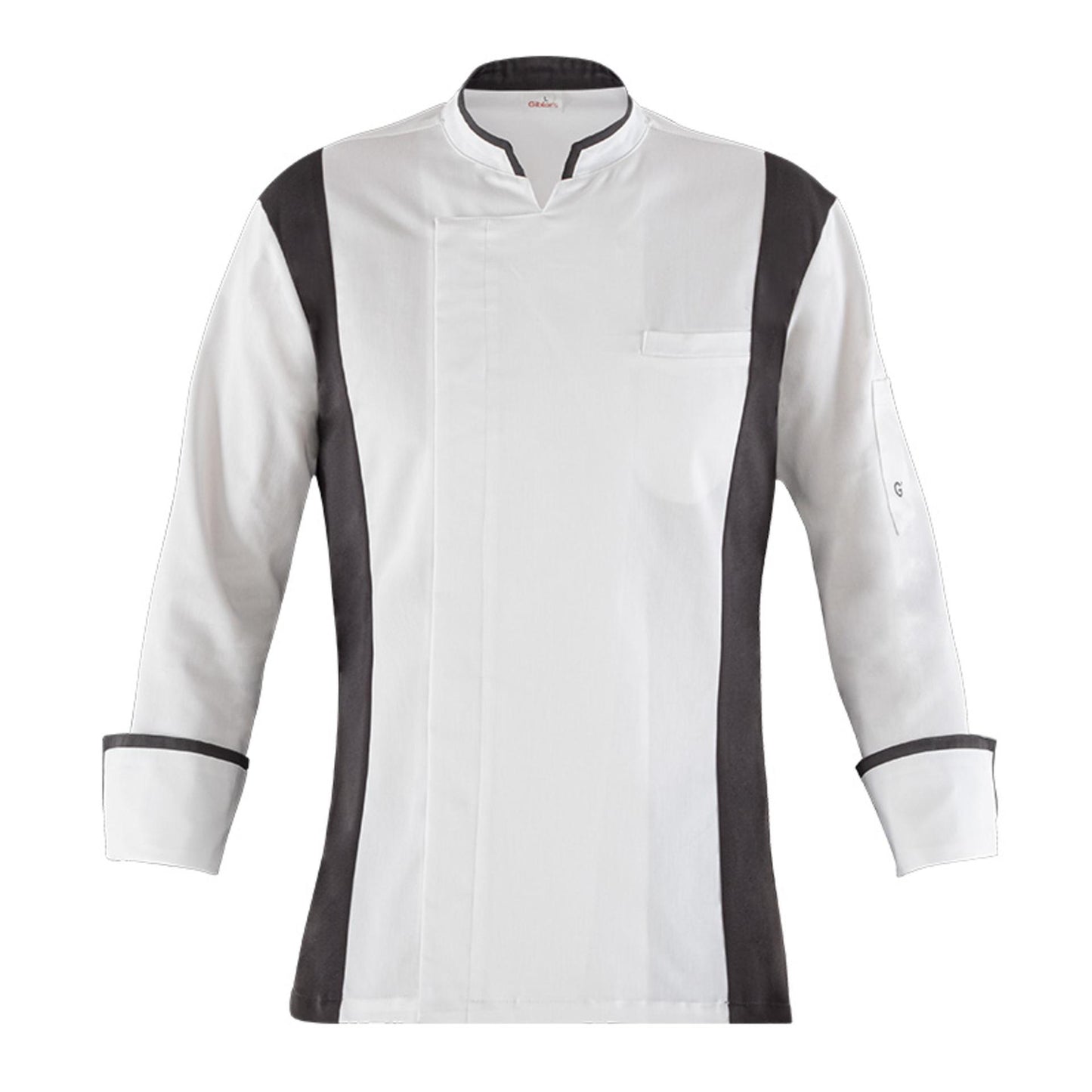 Giacca Alec Bianco Giacca Cuoco con Inserti Grigi Elastcizzata