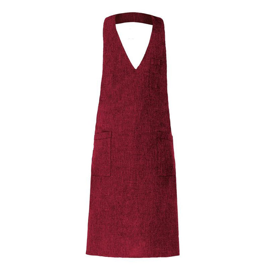 Grembiule Reno Bordeaux Finto Lino Grembiule con Pettorina