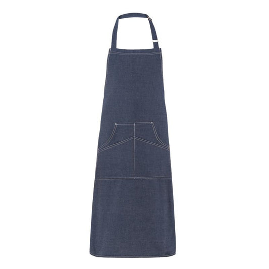 Grembiule Chicago Jeans Blu Grembiule Cuoco con Tasconi Regolabile Pettorina Cameriere Osteria