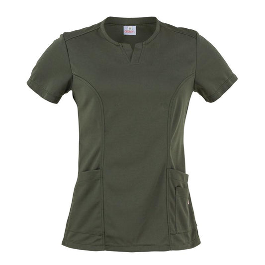 Casacca Donna Erika Verde Militare Traspirante in Rete Elasticizzata Casacca Estetista Casacca Parrucchiera