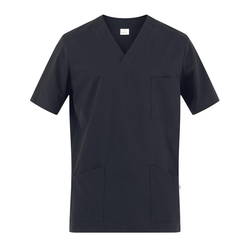 Casacca Flavio Nero Casacca Infermiere Medicale Collo a V No Stiro Microfibra Superleggera