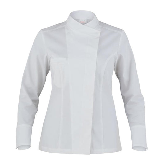 Giacca Nora Bianco Giacca Cuoca Elastcizzata Stiro Facile