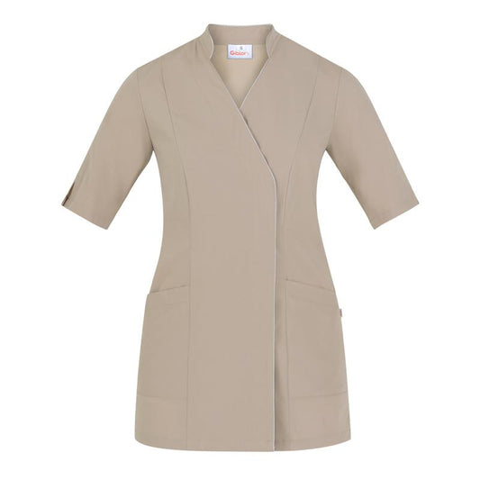 Casacca Venere Beige Casacca Donna Manica Corta No Stiro Estetica Acconciature