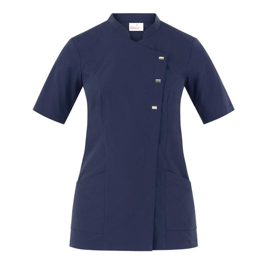 Casacca Greta Blu Casacca Donna Manica Corta Medicale Estetica Acconciature Infermiera