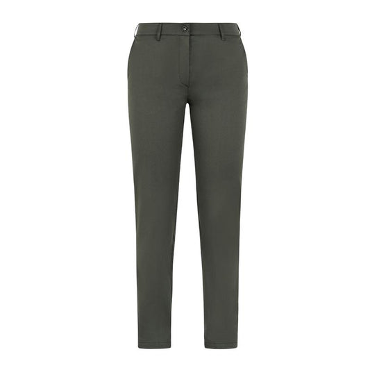 Pantalone Brenda Verde Militare Pantalone Chino Donna Elasticizzato Cameriera Reception