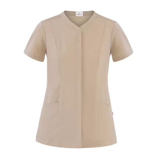 Casacca Anita Beige Casacca Donna Manica Corta Estetica Medicale Acconciature
