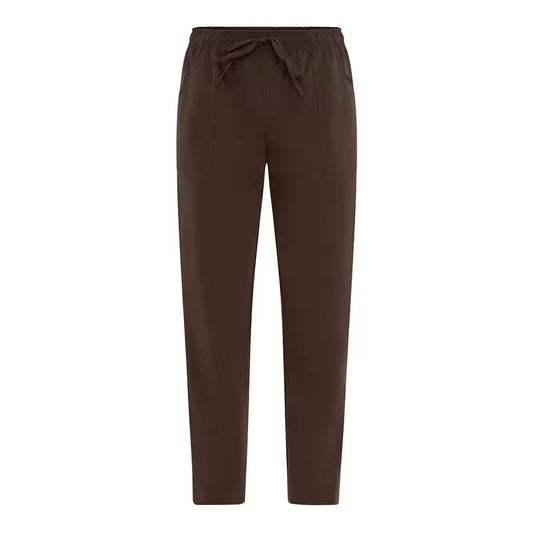 Pantalone Microfibra Alan Marrone Pantalone Leggero No Stiro