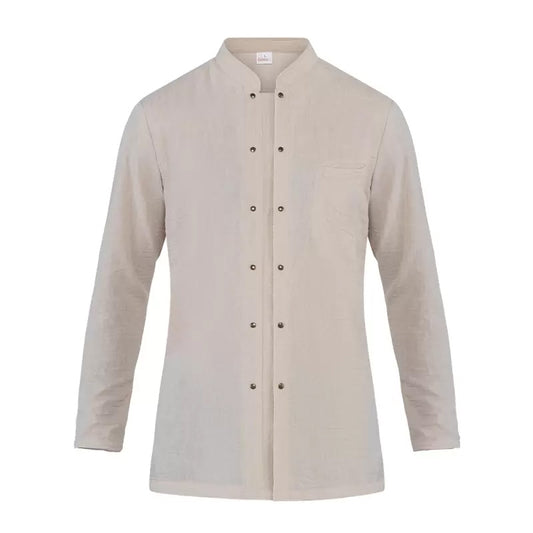 Giacca Alba Beige Giacca Cuoca Finto Lino No Stiro Traspirante