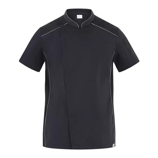 Giacca Cuoco Omar Nero con Profili Giacca Chef Manica Corta