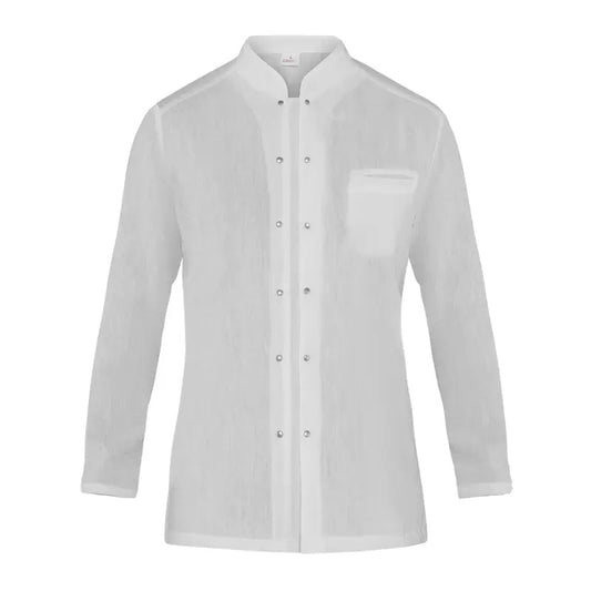 Giacca Alba Bianco Giacca Cuoca Finto Lino No Stiro Traspirante