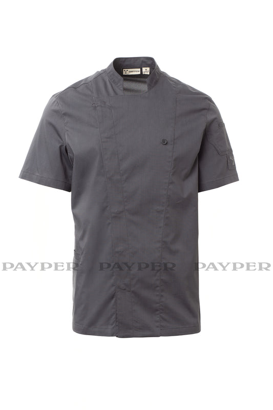 Giacca Starlight Grigio Ripstop Giacca Cuoco Manica Corta Antistrappo Elasticizzata