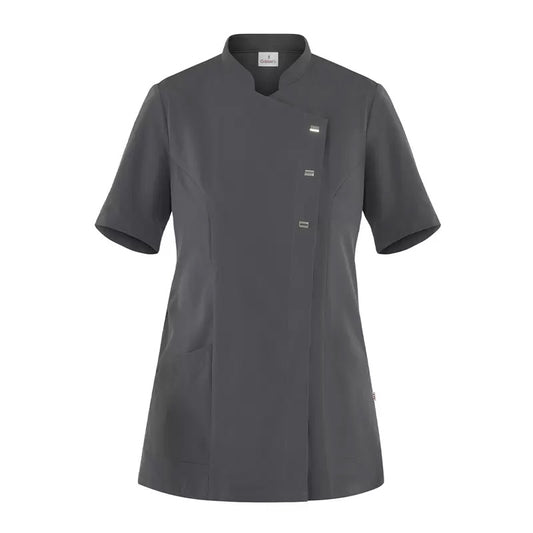 Casacca Greta Grigio Casacca Donna Manica Corta Medicale Estetica Acconciature Infermiera