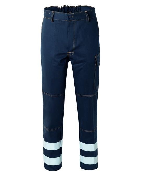 Pantalone SerioPlus+ Blu con Strisce Rifrangenti pantalone da Lavoro con Bande Riflettenti
