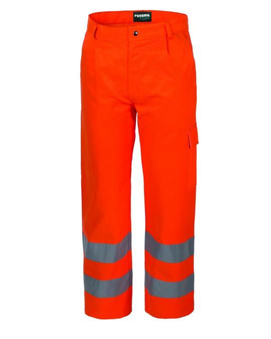 Pantalone Hi-Vis Arancio pantalone cone Tascone da Lavoro Alta Visibilità da Cantiere Asfaltatore Lavori Stradali