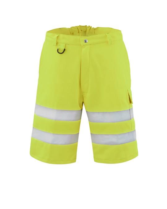 Bermuda Hi-Vis Giallo Pantaloncino da Lavoro da Lavoro Alta Visibilità da Cantiere Asfaltatore Lavori Stradali