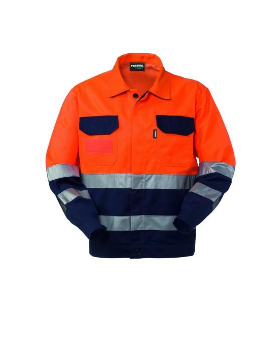 Giubbetto Bicolore Hi-Vis Arancio/Blu Giacca Alta Visibilità da Cantiere