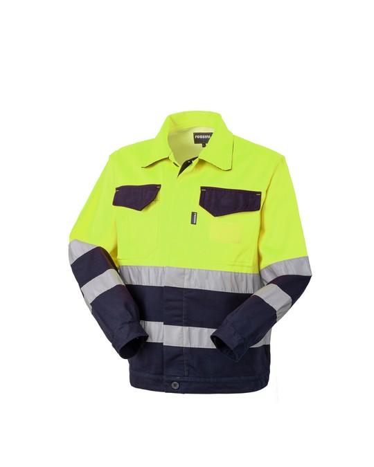 Giubbetto Invernale Hi-Vis Giallo/Blu Giacca da Lavoro Alta Visibilità da Cantiere Asfaltatore Lavori Stradali