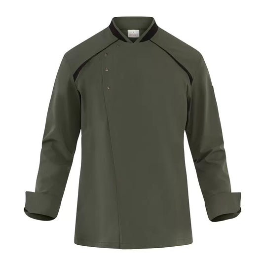 Giacca Lauro Verde Militare Giacca Cuoco Microfibra No Stiro Traspirante