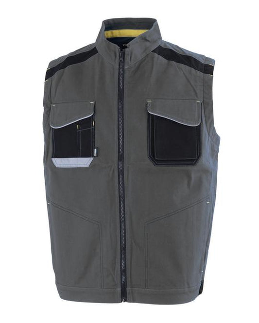 Gilet UltraFlex Grigio Gilet da Lavoro Elasticizzato Elettricista Installatore Magazziniere