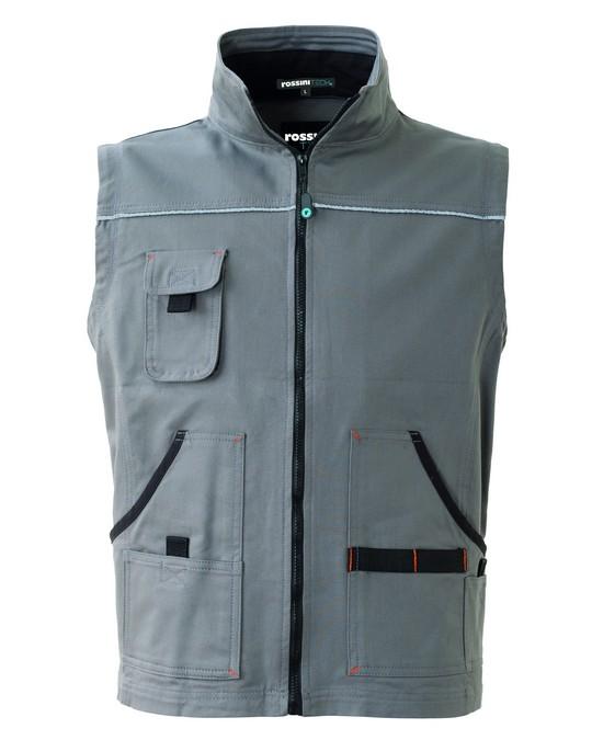 Gilet Fangio Grigio/Nero Gilet da Lavoro Elettricista Magazziniere Meccanico