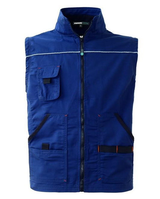 Gilet Fangio Blu/Nero Gilet da Lavoro Elettricista Magazziniere Meccanico