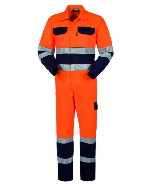 Tuta Bicolore Hi-Vis Arancio/Blu Tuta Alta Visibilità da Cantiere